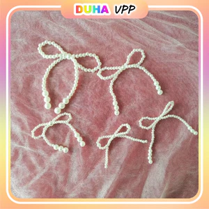 Bịch 50 Nơ Hạt Ngọc Nhựa Trang Trí Cổ Rượu, Bánh Kem, Bó Hoa Handmade DUHA 092