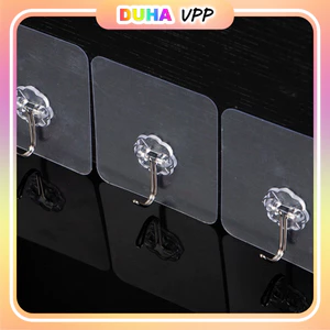 Túi 10 Móc Móc Dán Tường Dạng Sừng Trong Suốt 6x6 DUHA 095