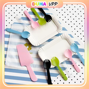 Combo 5 Bộ 10 Nĩa Dĩa, 10 Cây Nến Và 1 Dao Cắt Bánh Kem Phụ Kiện Sinh Nhật Dùng Một Lần Tiện Dụng DUHA 097