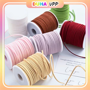 Combo 10 Cuộn Dây Da Lộn, Dây Nhung Ruy Băng Xốp Làm Nơ Trang Trí Buộc Gói Hoa Bánh Quà Tặng 45m DUHA 108