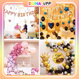 Combo 10 Set Trang Trí Sinh Nhật Bé Trai Bé Gái, Bong Bóng Bay Happy Birthday DUHA 110