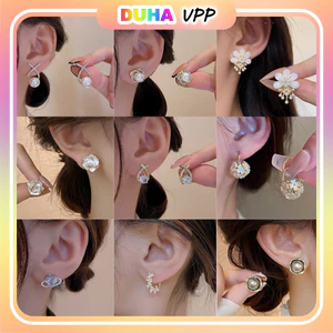 Bông Tai Thép Titan Không Gỉ Đính Đá Unisex Nam Nữ Cá Tính Phong Cách Hiện Đại DUHA 111