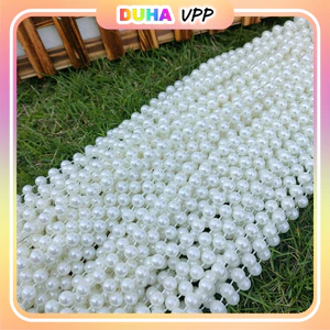 Combo 100g Chuỗi Dây Hạt Ngọc Trai Nhựa 6ly 8ly Màu Trắng Xâu Sẵn Dùng Chụp Ảnh Sản Phẩm,Chụp Nail DUHA 154