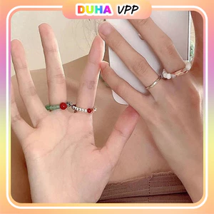 Nhẫn Ngọc Trai Nhân Tạo Đính Đá Nữ Đeo Tay Dự Tiệc Phụ Kiện DUHA 163