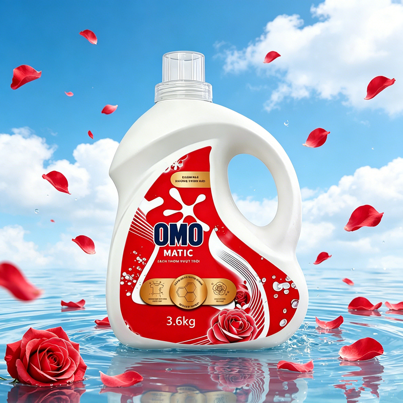 Nước giặt OMO, 3.6kg/chai, Sạch sẽ, Thơm mát, (Giá đặc biệt)