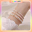 Combo 10 Vòng Tay Nữ Ngọc Trai Nhân Tạo Đính Đá Dạng Chuỗi Phụ Kiện Trang Sức Lắc Tay DUHA 164