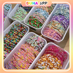 Túi 10 Vòng Tay, Vòng Cổ Size Hạt Nhỏ Hạt Cường Nhiều Màu Trẻ Trung Năng Động - Random Màu DUHA 166