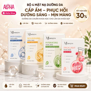 Hộp 10 Miếng Mặt Nạ B5 Minjin Cấp Ẩm, Phục Hồi, Dịu Mát Da Skin Mark ALOHA