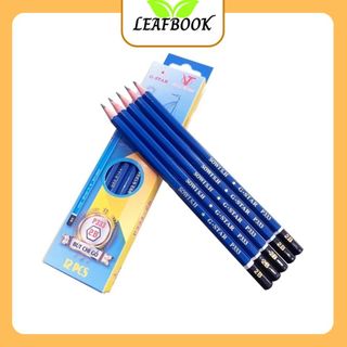 LEAFBOOK Hộp 12 Cây Bút Chì Gỗ G-Star P333 (2B/3B/4B/5B/6B) – Chì Đậm Đều, Dễ Chuốt, Không Gãy Vụn, Chính Hãng