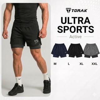 Quần Short Thể Thao 2 lớp Ultra Sports TORAK – Vải Co Giãn Mềm Mịn, Phù Hợp Chạy Bộ Tập Gym, Bơi