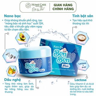 Kem Hăm Bon Bon Cho Bé Home Care hỗ trợ giảm viêm hăm, rôm sảy, chàm sữa, làm dịu da 5g