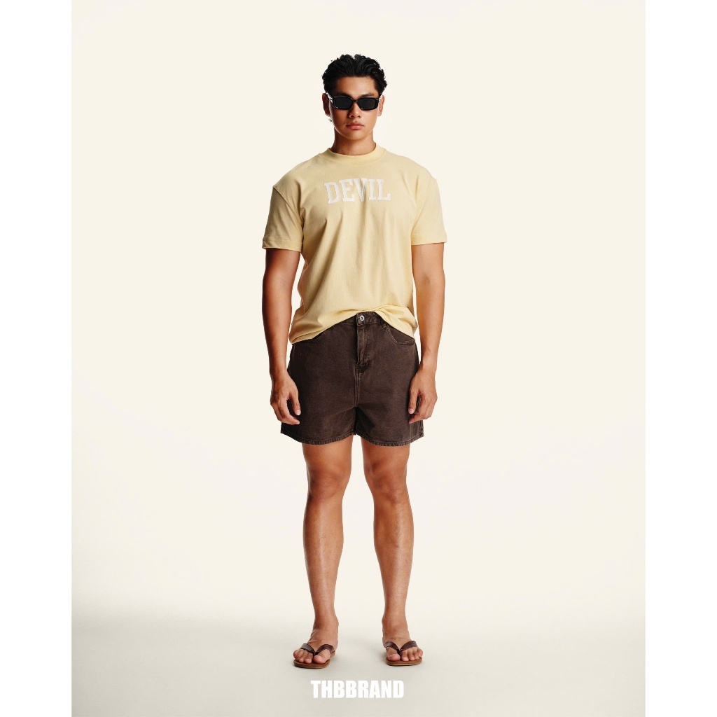 THBBRAND - Quần short trên gối “THBB BASIC KHAKI JEANS” - [form trên gối]/ BE | BigBuy360 - bigbuy360.vn