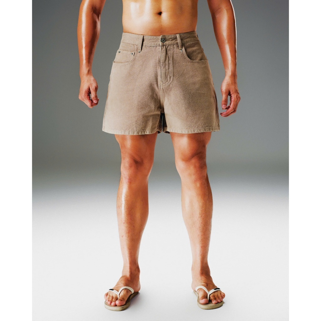 THBBRAND - Quần short trên gối “THBB BASIC KHAKI JEANS” - [form trên gối]/ BE | BigBuy360 - bigbuy360.vn