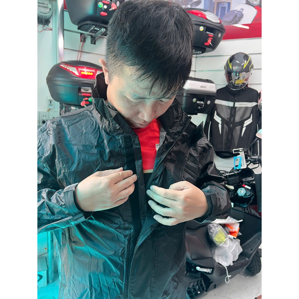 ÁO MƯA BỘ GIVI RRS06.AX CAO CẤP ( S-4XL) - CÓ KÈM MŨ (NÓN) CHÍNH HÃNG