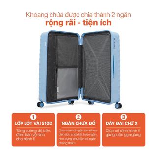 [COMBO MỚI] 2 Vali Kéo MIAvn Larita SARON - Size 20/24/28 inch - 2 Ngăn Lưới, Nhựa PP Bền Bỉ, Khóa TSA Bảo Mật Cao