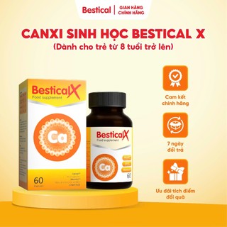 [TẶNG 1 HỘP] Combo 3 hộp Canxi Bestical X (60 viên) - Bổ sung Canxi, D3K2 cho trẻ từ 8 tuổi (Không tích điểm) - FS
