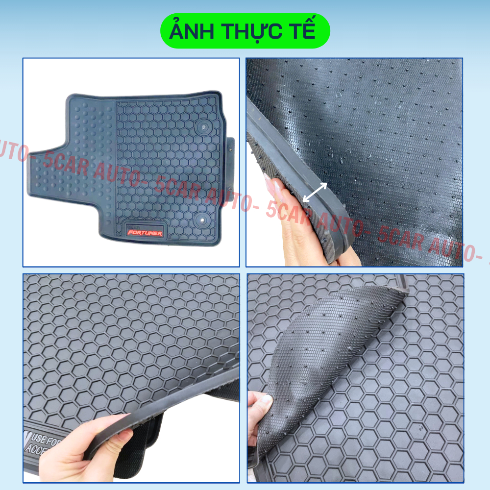 Thảm Lót Sàn Cao Su Xe TOYOTA FORTUNER 2006-Nay - Cao su đúc Không Mùi , Vừa Khít Form Xe- Chống Nước, Dễ Dàng Lắp Đặt