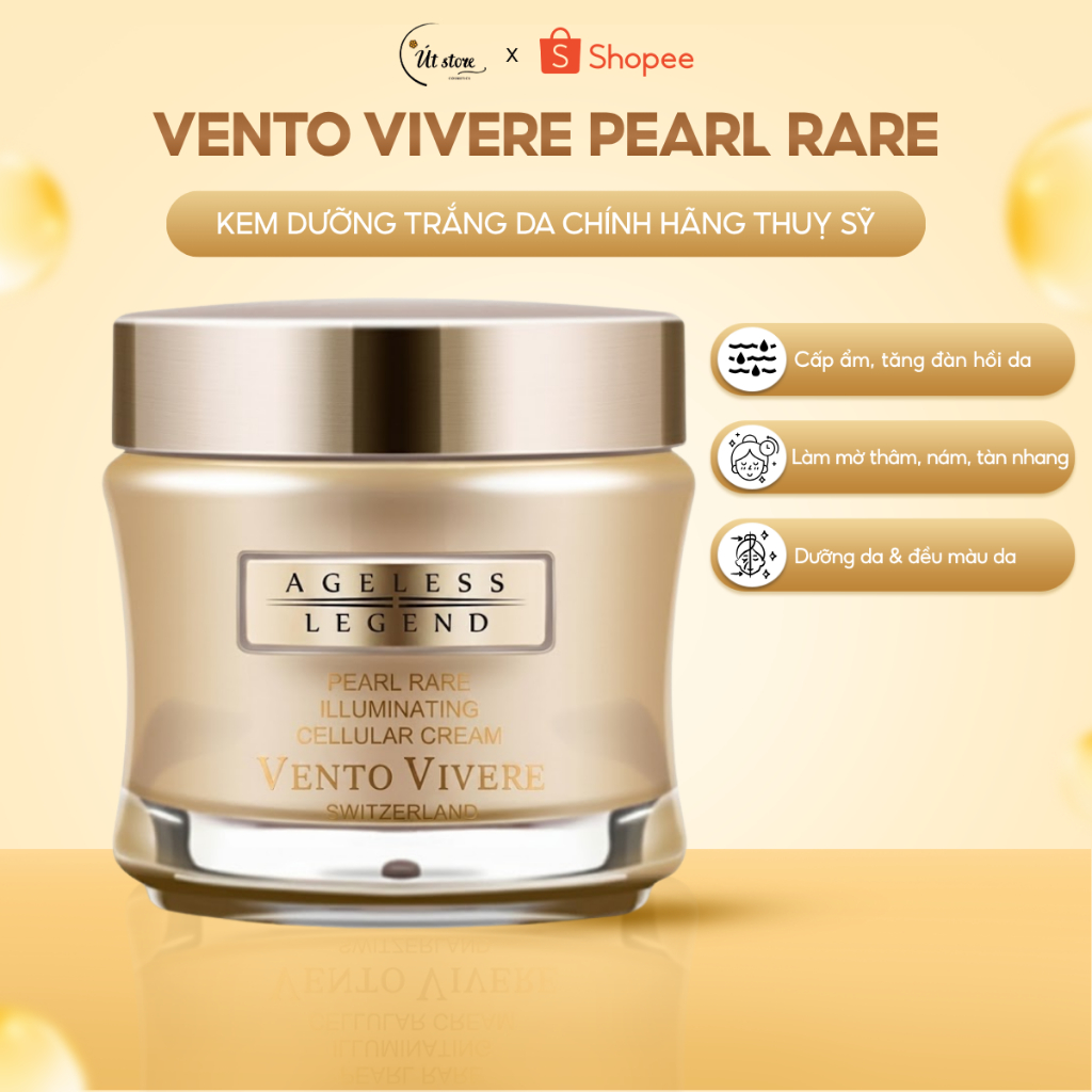 Kem Vento vàng dưỡng trắng da Vento Vivere Pearl Rare 30g, Sản Phẩm Vento Vivere Chính Hãng Thuỵ Sỹ