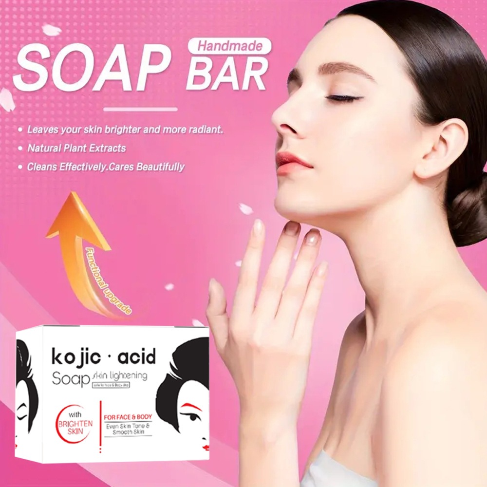 Xà Phòng Kojic Acid 3 Bánh 100g - Thành Phần Dịu Nhẹ, Làm Sạch Da, Hỗ Trợ Da Sáng Khỏe Tự Nhiên