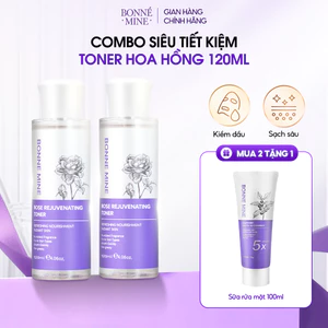 Combo 2 Toner BONNE MINE 30% Chiết Suất Hoa Hồng 120ml Làm Dịu, Cân Bằng Độ Ẩm
