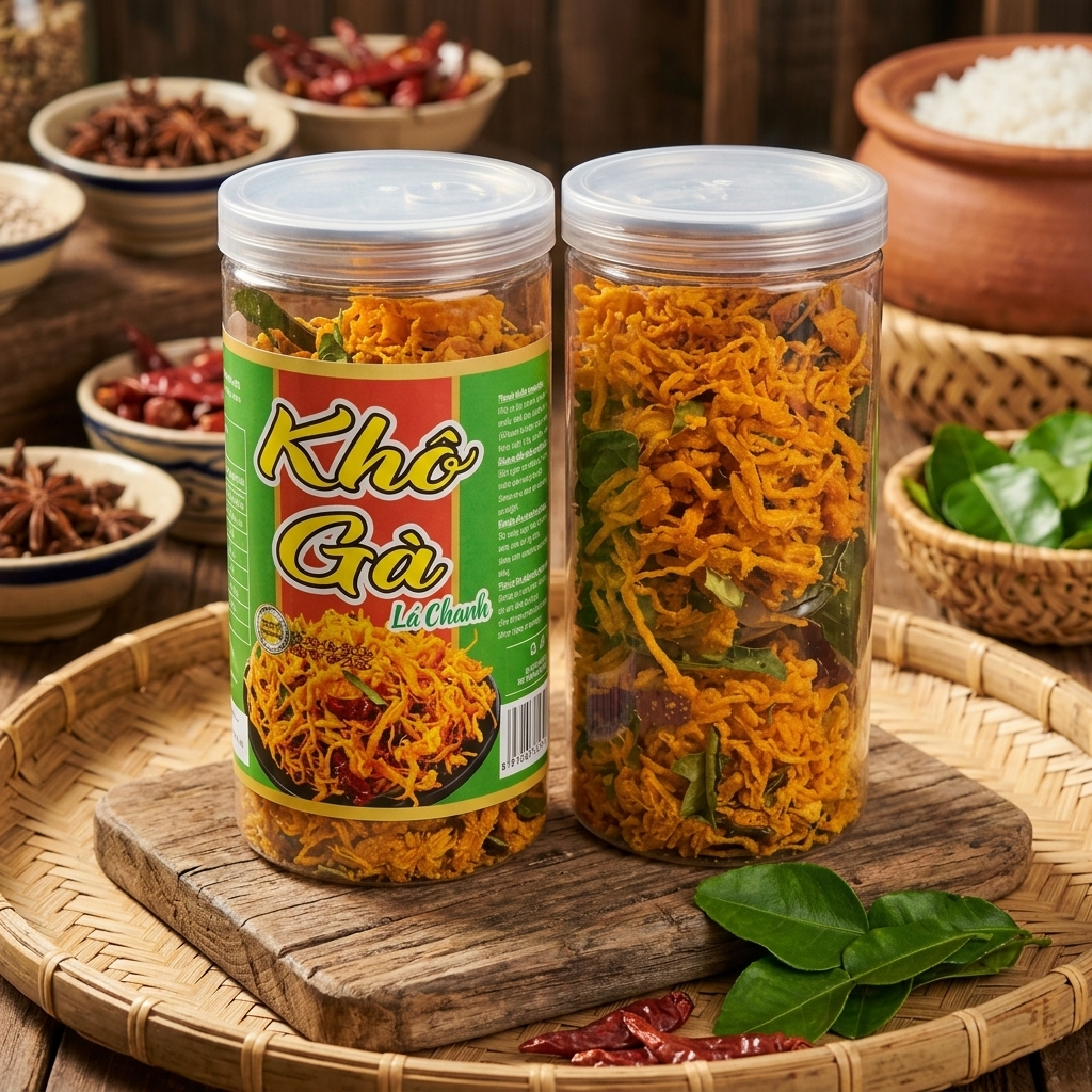 Khô gà lá chanh loại ngon - Hũ 300g