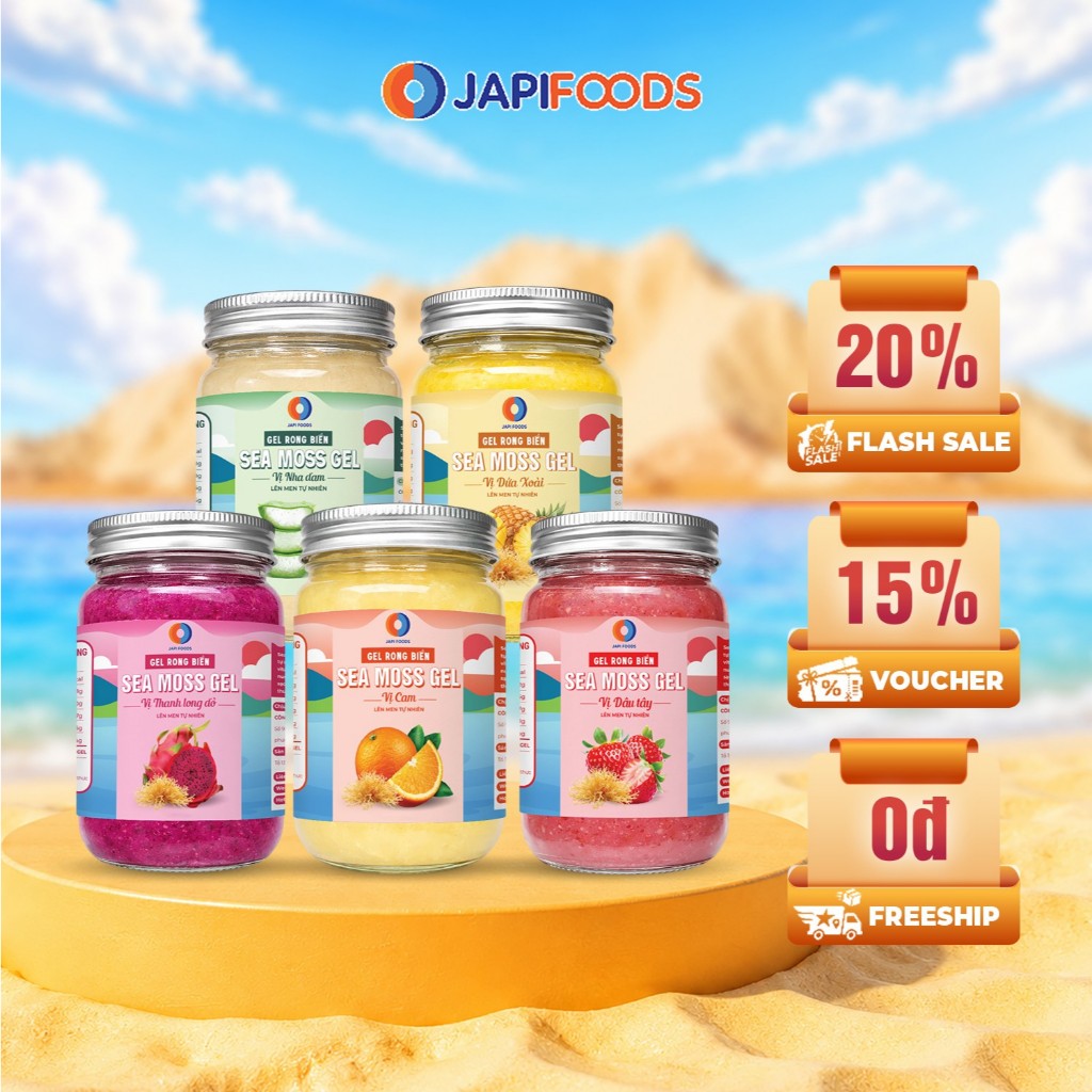 Sea Moss Gel JAPI FOODS 390g – Rong sụn biển và trái cây tươi lên men, giàu dưỡng chất từ biển(2)