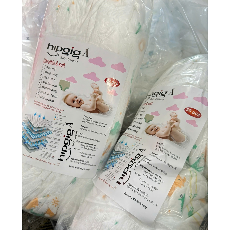 [Combo 50/100 miếng] Bỉm Quần Hipgig A Form Xuông thấm hút tốt, mềm mại đủ size S-5xl bỉm giao họa tiết ngẫu nhiên