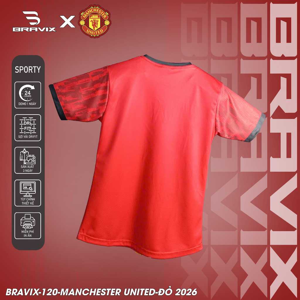 Bravix Bộ Quần Áo Bóng Thiết Kế - BST MU Concept  - Chất Liệu DRIFIT Cao Cấp Thấm Hút Mồ Hôi Tốt Size S-2XL