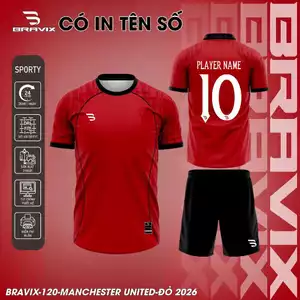 Bravix Bộ Quần Áo Bóng Thiết Kế - BST MU Concept - Chất Liệu DRIFIT Cao Cấp Thấm Hút Mồ Hôi Tốt Size S-2XL