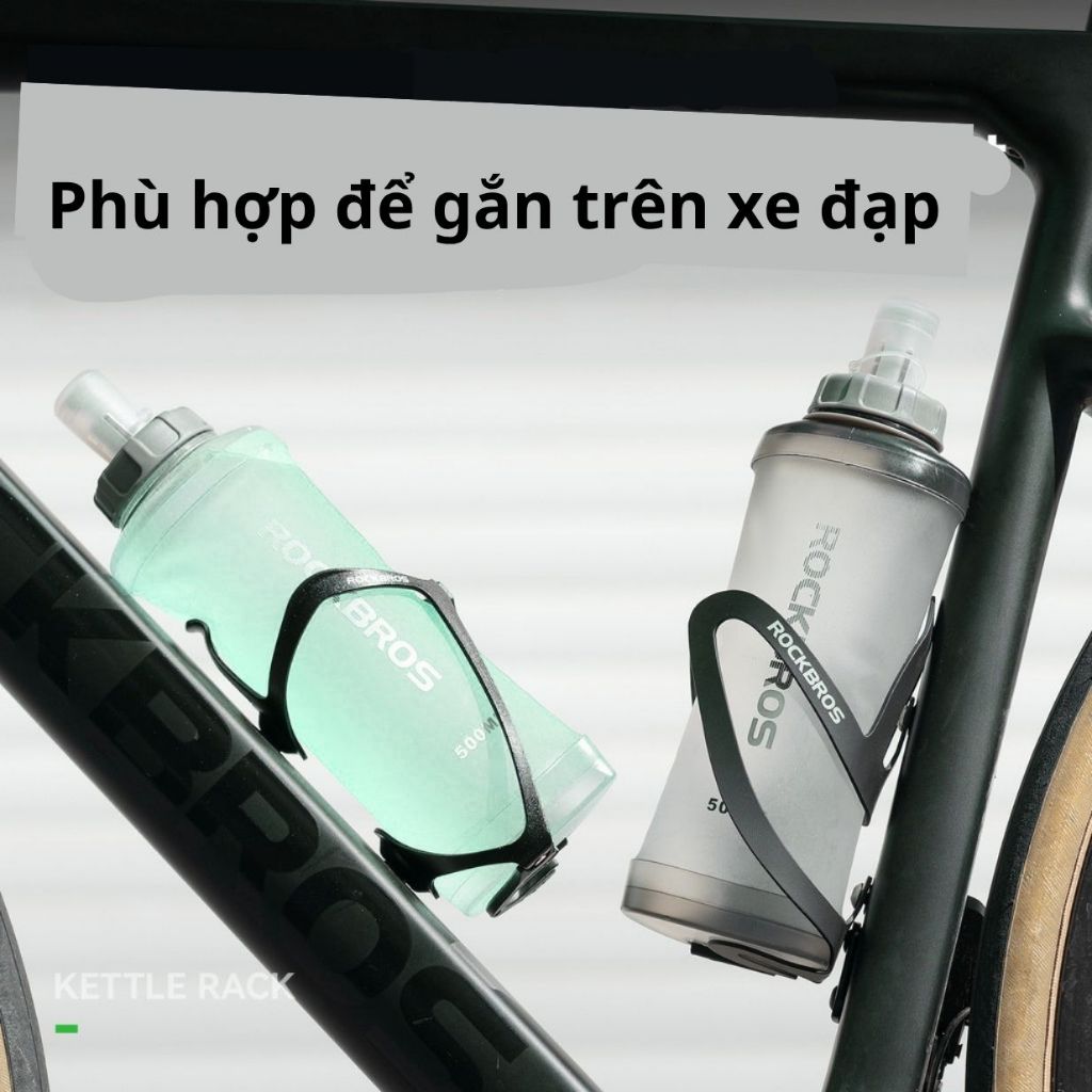 Chai Nước Mềm Di Động Silicon ROCKBROS 500ml có thể gấp gọn, Để Xe Đạp, Thể Thao Ngoài Trời, chạy bộ