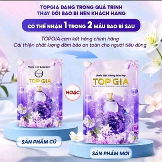 DEAL DÙNG THỬ Combo 2 Lít  Nước Giặt Xả TopGia Túi 1L Thơm Lâu Dễ Chịu, Hương Lavender, Sạch Sâu, Ngừa Khuẩn, Mềm Vải