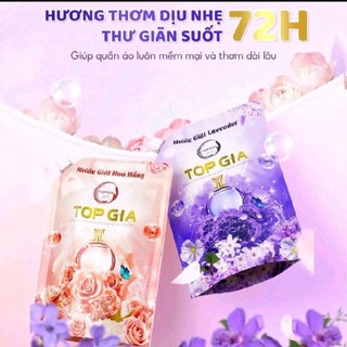 DEAL DÙNG THỬ Combo 2 Lít  Nước Giặt Xả TopGia Túi 1L Thơm Lâu Dễ Chịu, Hương Lavender, Sạch Sâu, Ngừa Khuẩn, Mềm Vải