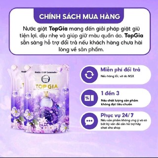 DEAL DÙNG THỬ Combo 2 Lít  Nước Giặt Xả TopGia Túi 1L Thơm Lâu Dễ Chịu, Hương Lavender, Sạch Sâu, Ngừa Khuẩn, Mềm Vải