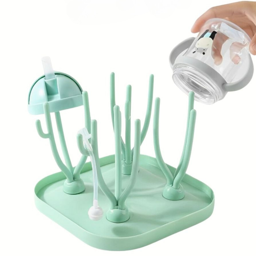 Khay Úp Bình Sữa, Núm Ti Cho Bé DouDou Chất Liệu Nhựa PP Khay Kệ Để Đồ An Toàn, Tiện Lợi A43