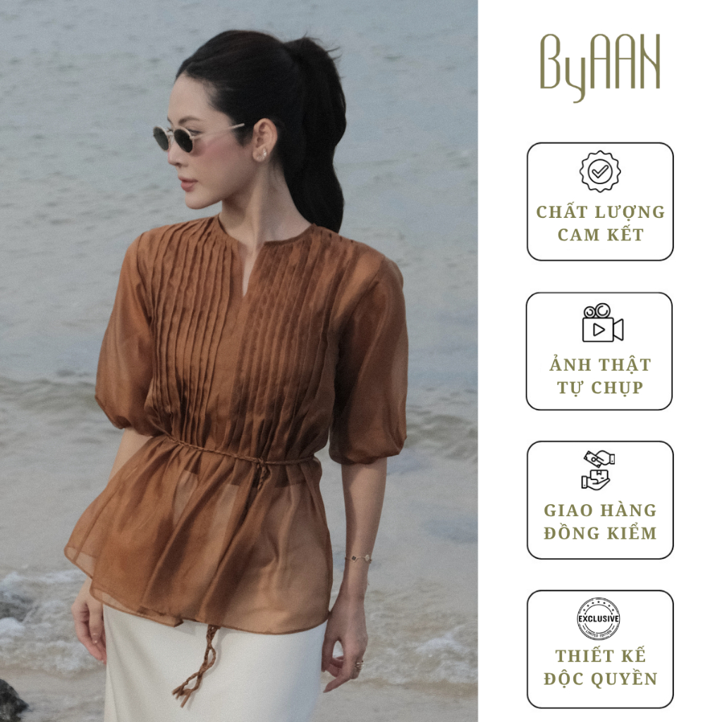 [TẶNG ÁO 2 DÂY] Áo Tơ Sợi Tre Ly Bấu Tay Lỡ - ByAAN A157