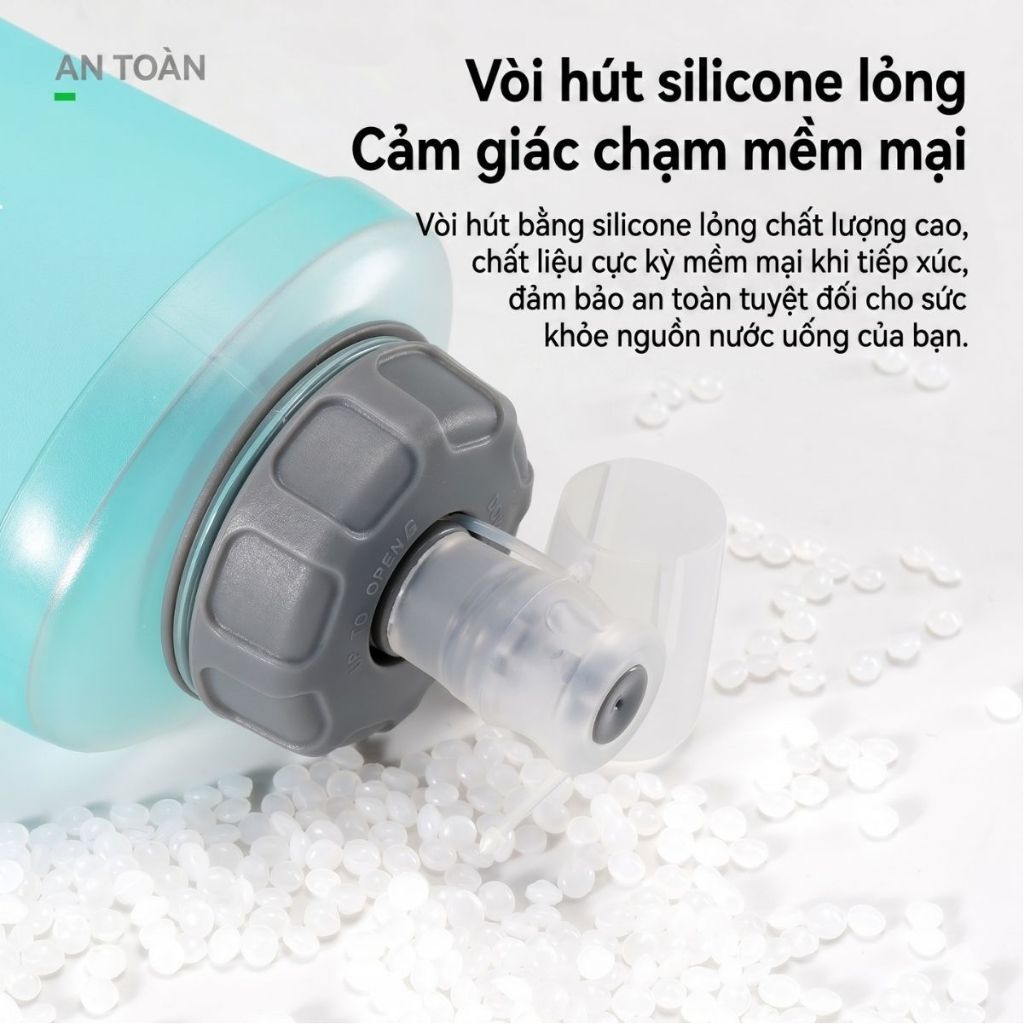 Chai Nước Mềm Di Động Silicon ROCKBROS 500ml có thể gấp gọn, Để Xe Đạp, Thể Thao Ngoài Trời, chạy bộ
