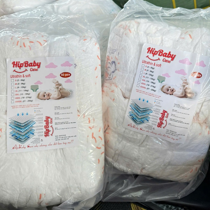 [Rẻ Vô Địch] Bỉm Quần HIPBABYCARE Mềm Mỏng,Thoáng Mát, Thấm Hút Tốt Đủ Size S-6XL Phiên Bản Nâng Cấp