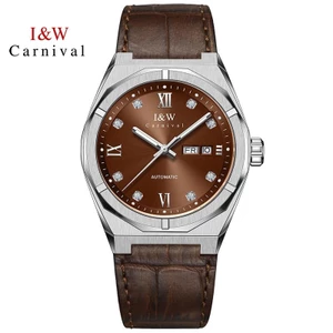 Đồng Hồ Nam Chính Hãng I&W Carnival 751G-D7 Full Box Chống Nước Kính Sapphire (Máy Cơ Tự Động)