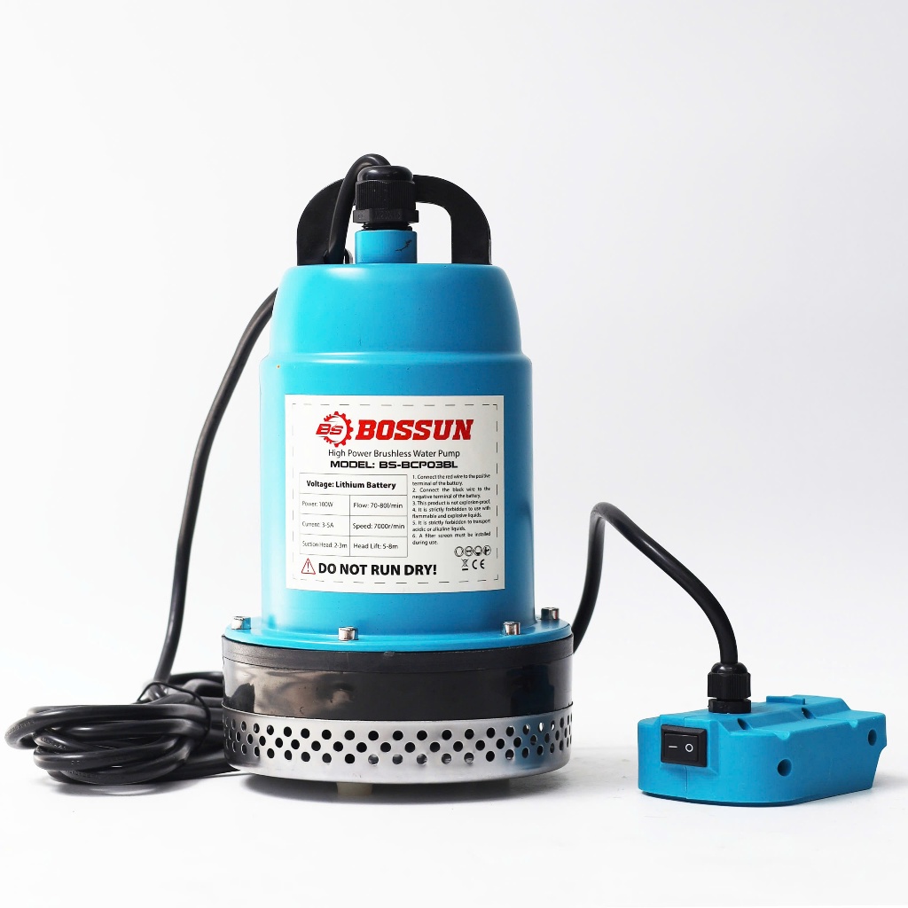 Máy Bơm Chìm Nước Sạch Bossun BS-BCP03BL Pin 21V Động Cơ Không Chổi Than Lưu Lượng 80L Phút