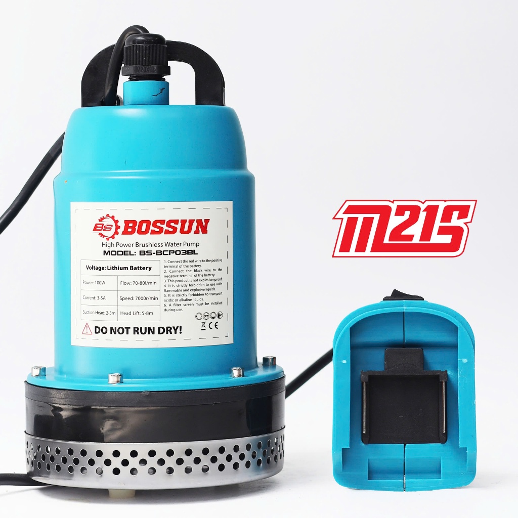 Máy Bơm Chìm Nước Sạch Bossun BS-BCP03BL Pin 21V Động Cơ Không Chổi Than Lưu Lượng 80L Phút