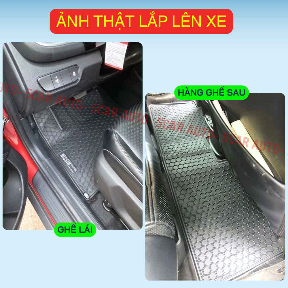 Thảm Lót Sàn Cao Su Kia Seltos 2020 - Nay, Cao su đúc Không Mùi , Vừa Khít Form Xe- Chống Nước, Mẫu NISSIN