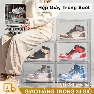 5 cái/10 cái Hộp Đựng Giày Trong suốt Size Lớn Kệ Để Giày Dép Trong Suốt Kín Đáo Chống Bụi Vừa Cho Các Size Giày