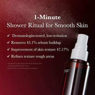 Xịt tẩy da chết cơ thể Medicube Red Acne Body Peeling Shot 110g/hỗ trợ giảm mụn lưng/mụn cơ thể