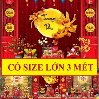 Phụ kiện trang trí Tết Trung Thu mẫu mới, Tranh vải canvas decor chụp ảnh, Phông nền Tết Đoàn Viên trang trí TT1-BIATON