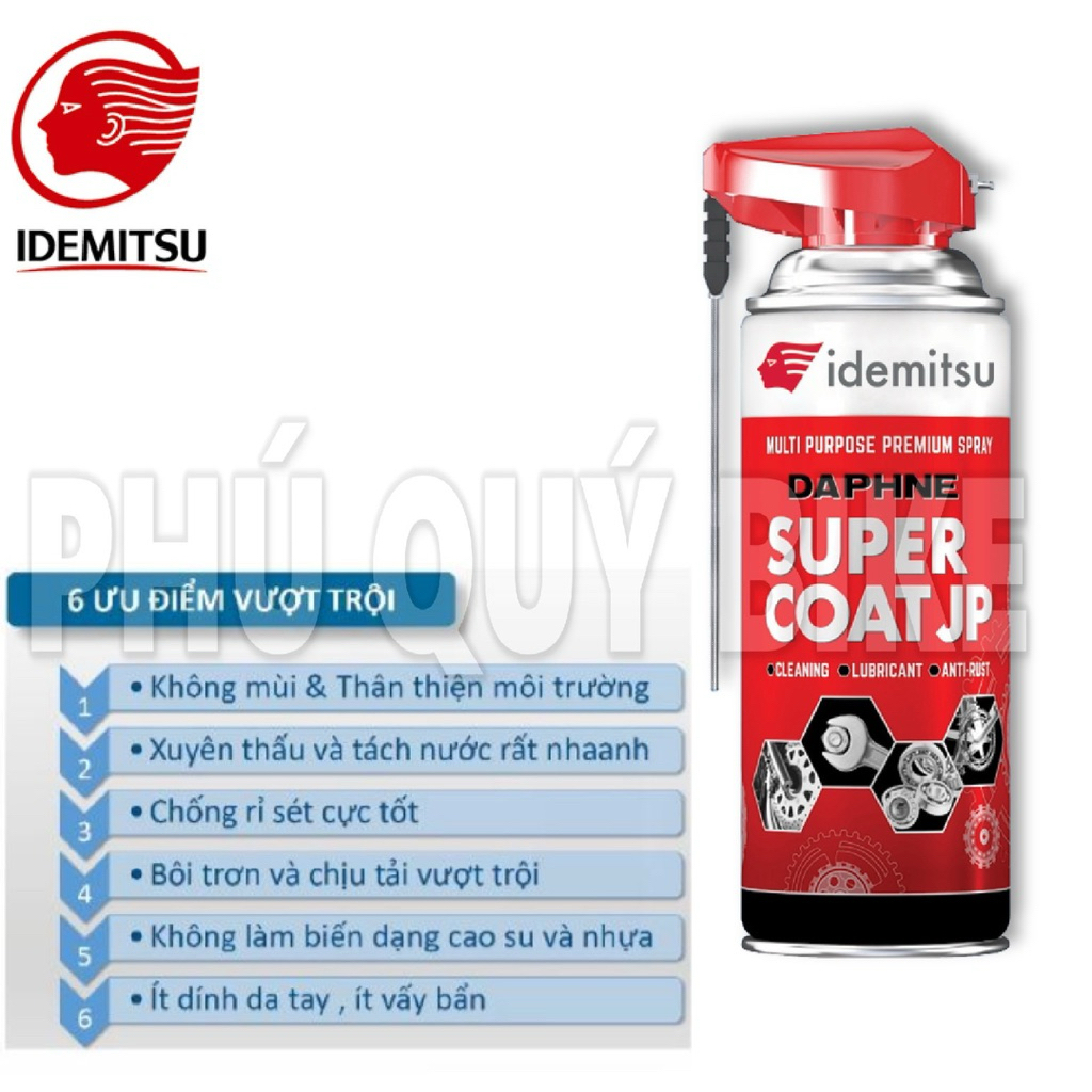 DẦU XỊT CHỐNG GỈ SÉT / BÔI TRƠN SÊN LÍP IDEMITSU Daphne Super Coat JP 400ml