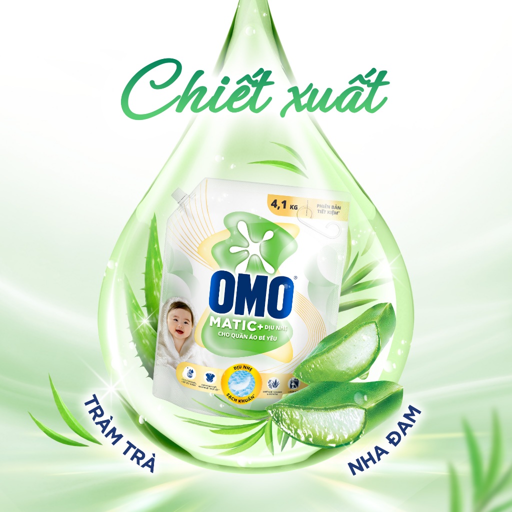 Nước Giặt OMO Matic Cho Quần Áo Bé Yêu 4,1kg/túi
