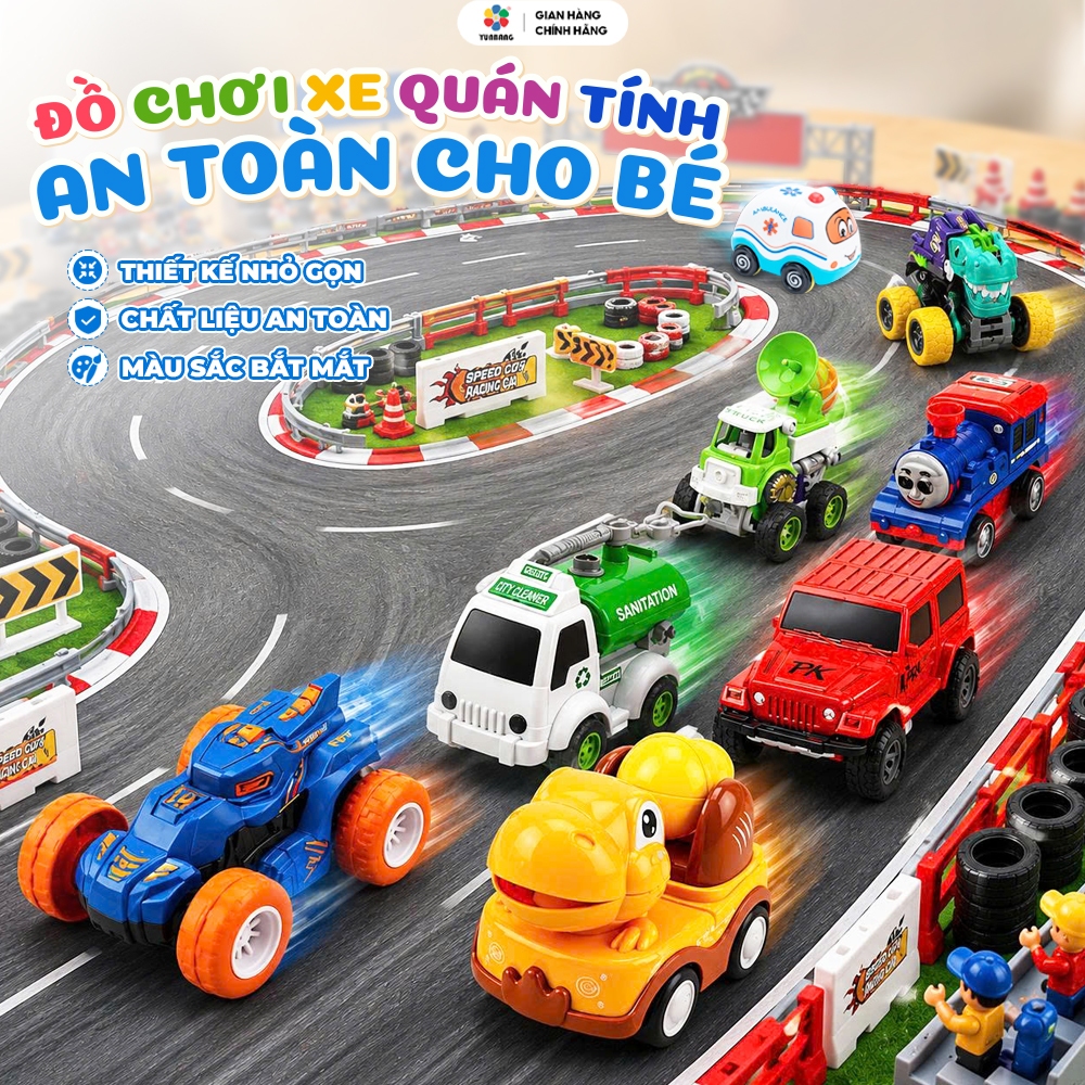 Xe Ô Tô Địa Hình Đồ Chơi Quán Tính 4 Bánh, Xe Chạy Đà Bánh Đà Siêu Khỏe Cho Bé