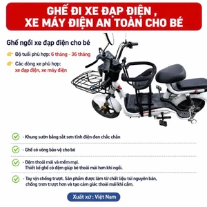 Ghế ngồi xe đạp điện , xe máy điện có dây ràng xe an toàn cho bé