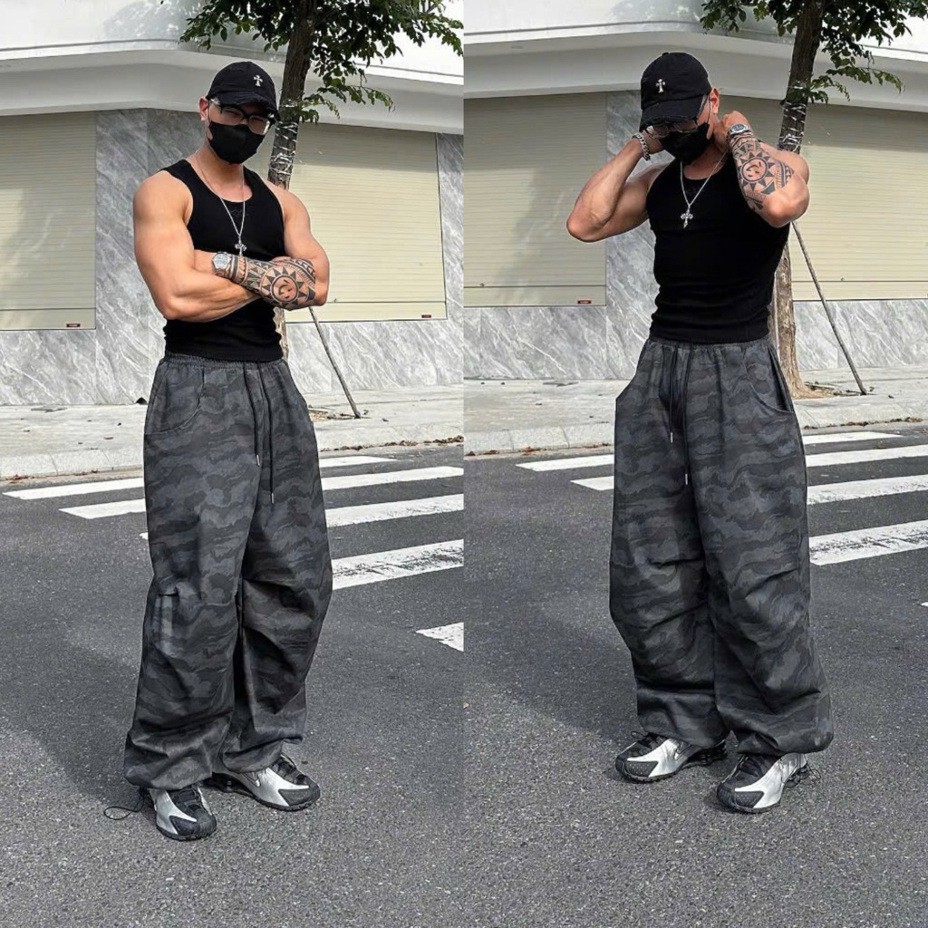 YOBA | Quần Kaki Form Phồng- Kaki Balloon Pants YOBA Ống Siêu Rộng,Camo Pants,Có Bigsize,Dancer,Streetwear,gymer | BigBuy360 - bigbuy360.vn