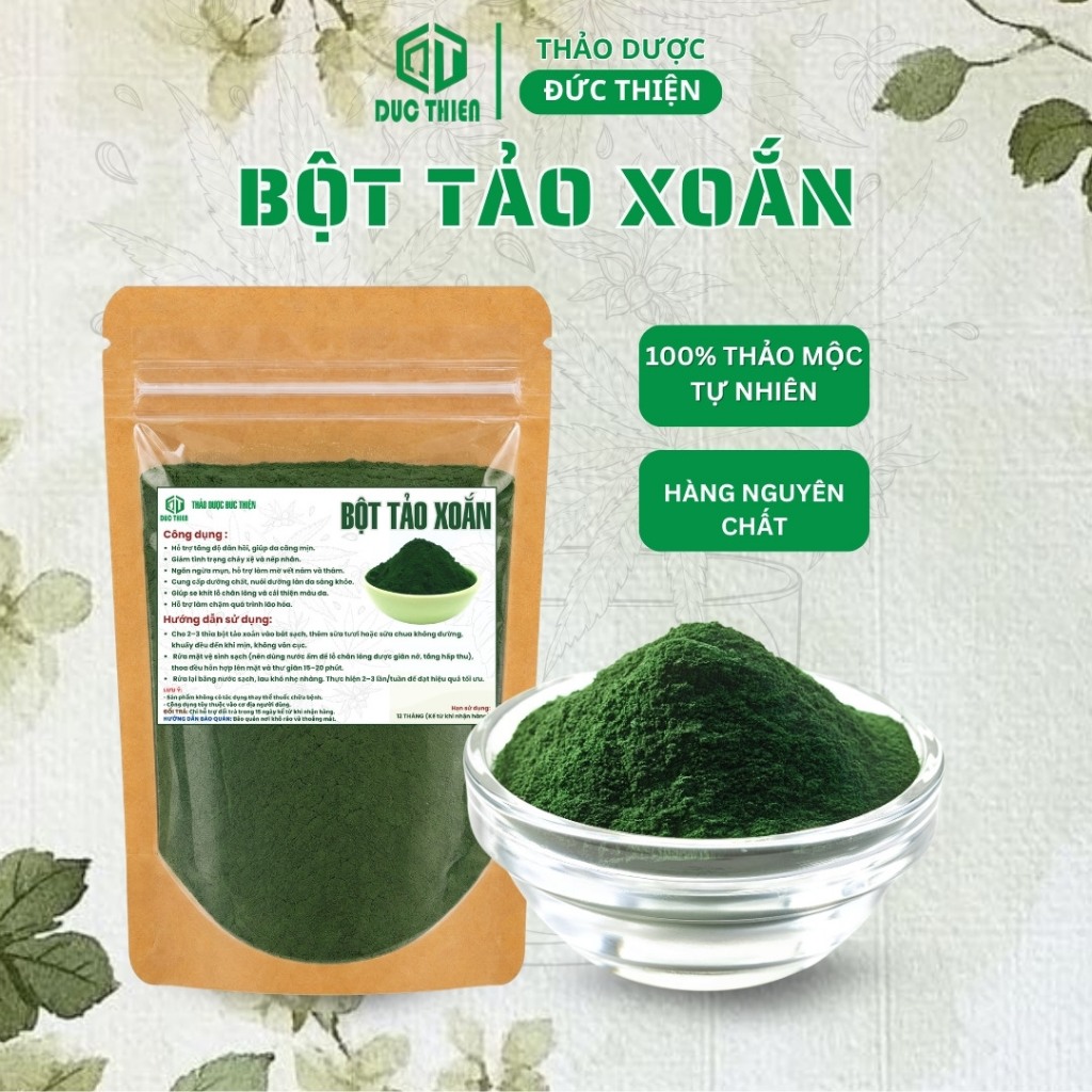 Mặt Nạ Bột Tảo Xoắn - Bột Tảo Xoắn Nhật Nguyên Chất Làm Đẹp Da, Chuyên Spa Đắp Mặt, Giữ Ẩm Làn Da